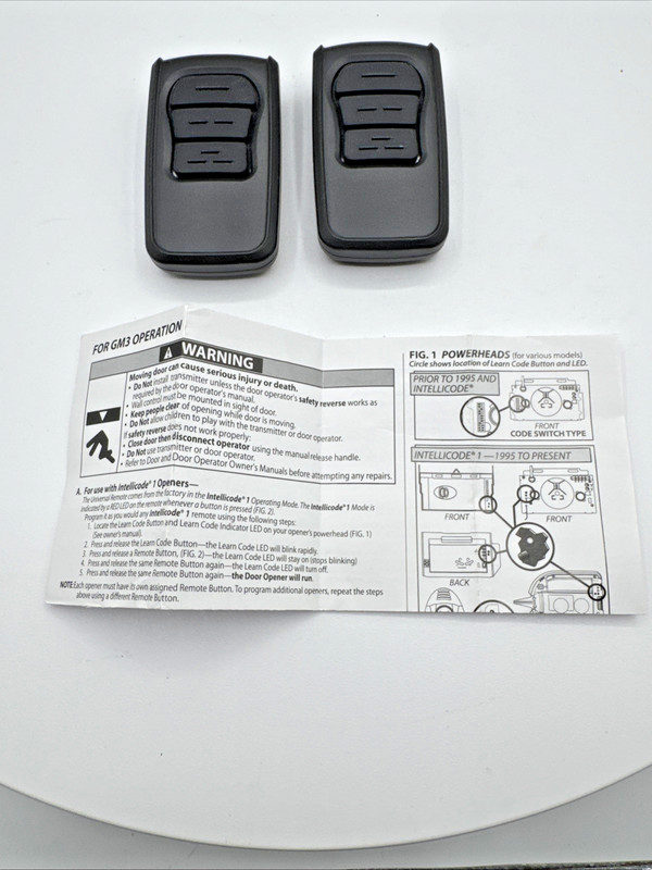 2-Pack GM3T-R 3-Button Remote Replacement for Genie Intellicode 315/390 MHz gallery
