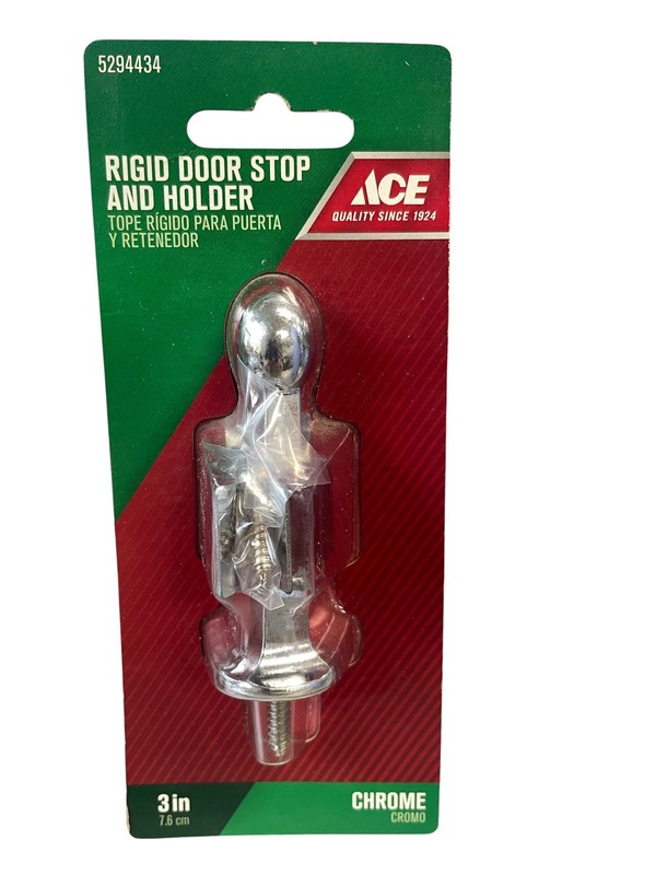 ACE 3 inch Rigid Door Stop and Holder Chrome Finish Wall Floor Mount Hardware