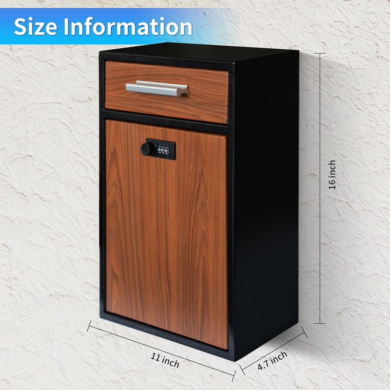 Vintage Combination Lock Mailbox - Heavy Duty Security Drop Box for Outdoors gallery