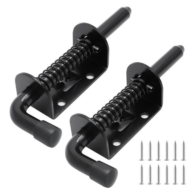 2pcs 5 Inch Spring Loaded Gate Latch Pin, Heavy Duty Barrel Bolt Spring Latch gallery