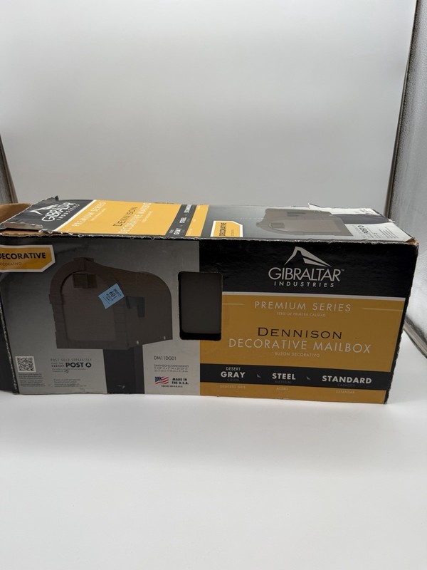 Gibraltar Steel Post Mount Mailbox | Premium Series Dennison Decorative GRAY