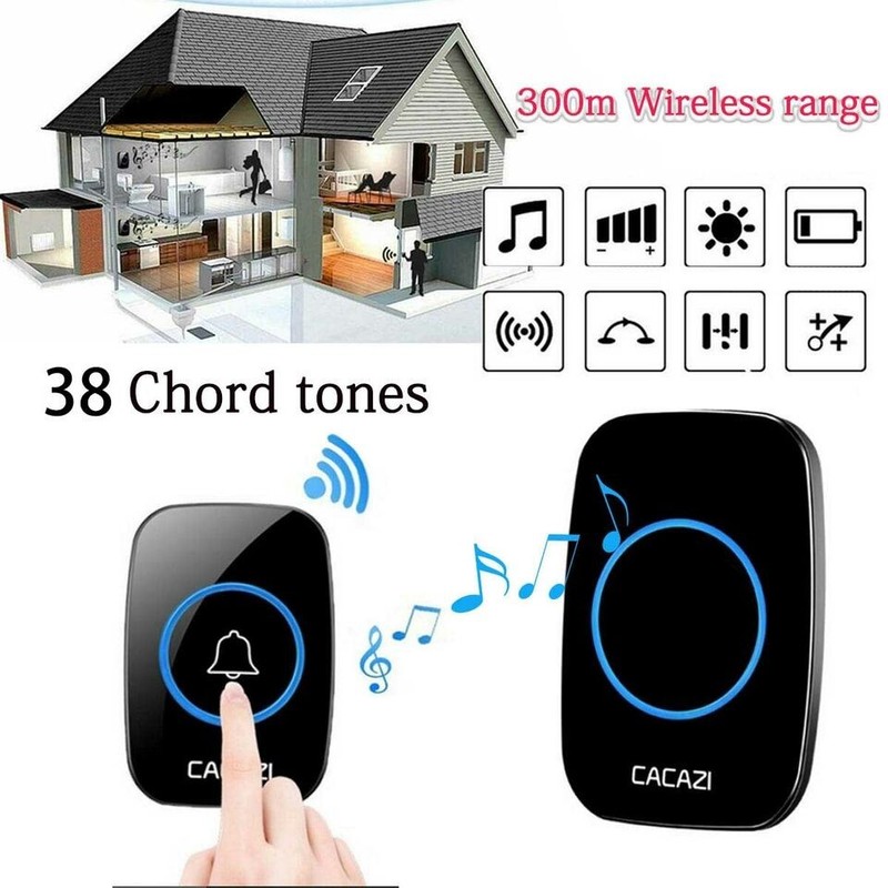 Smart wireless doorbell waterproof plug-in receiver 3 modes adjustable volume gallery