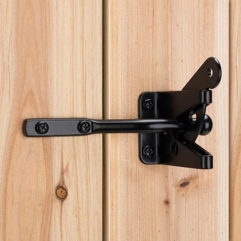 Self Locking Gate Latch Automatic Gravity Lever for Wood Fence Gate, Door Latche
