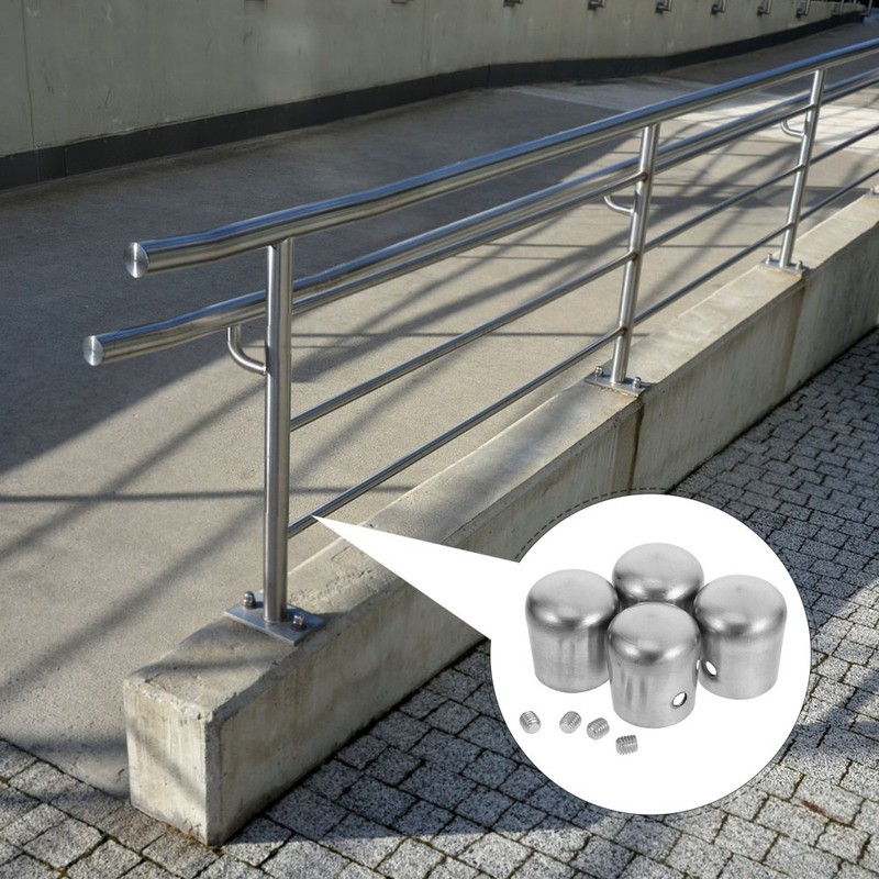 4 Pcs Hand Rail Fitting Handrail Fittings Guardrail End Cover Cap for gallery