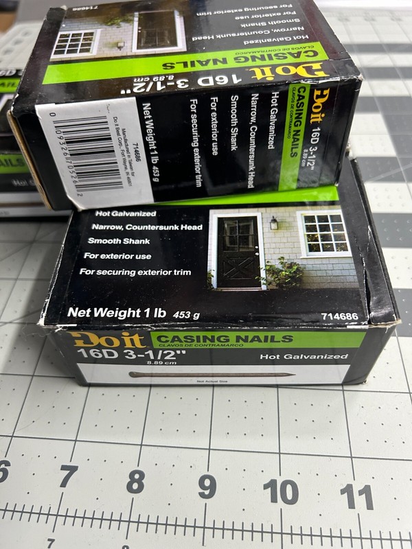 4 LB Pounds Do it 16d x 3-1/2" 10 ga Hot Galvanized Trim Casing Nails 713776 gallery