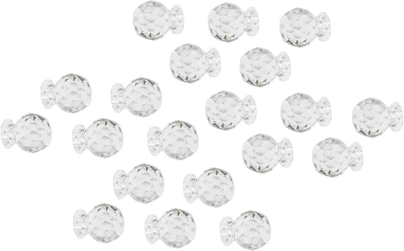 20Pcs Acrylic Pull Knobs Plastic Mini Pulls Clear for Small Furniture Wood Box J