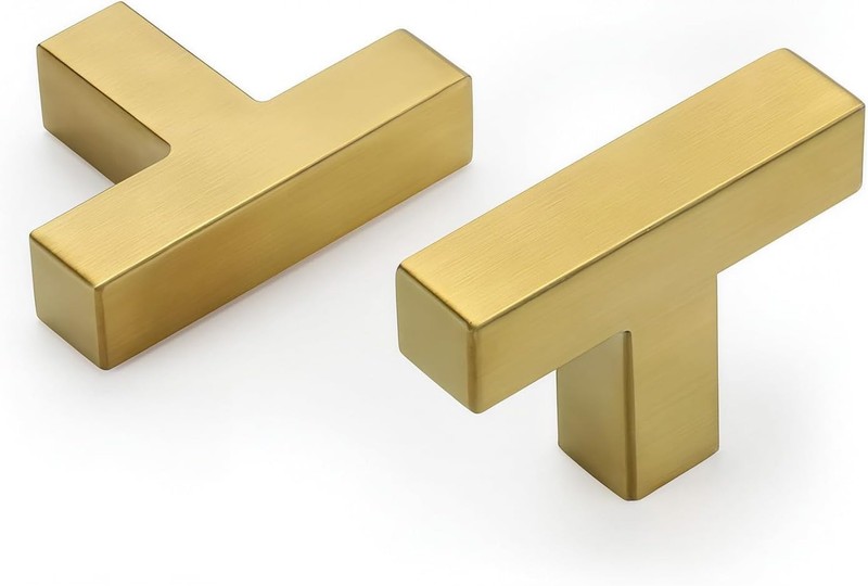 35 Pack 2 Inch Length Square Cabinet Pulls Brushed Brass Stainless Steel Kitchen