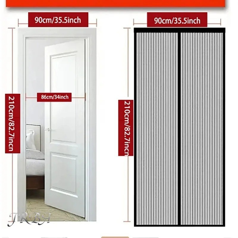 Magnetic Mesh Door Screen Curtain Mosquito Insect Net Auto Close 100x210cm