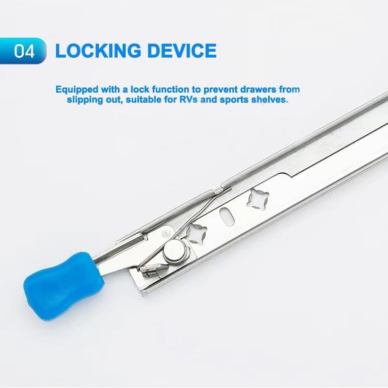 Smooth-Functioning 22 Inch Heavy Duty Drawer Slides with Secure Lock Mechanism gallery