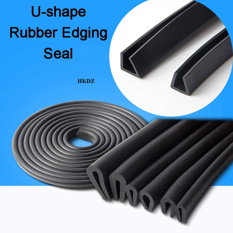 Black Rubber Edging Seal U-shape Frame Profile Protection Trim Slot 1-12mm Door
