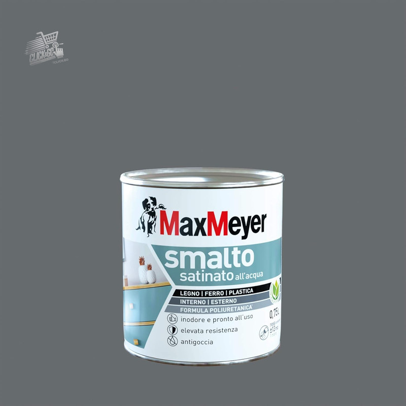 Maxmeyer Satin Smoke Grey Polyurethane Water Enamel 750ml Wood Iron Plast gallery