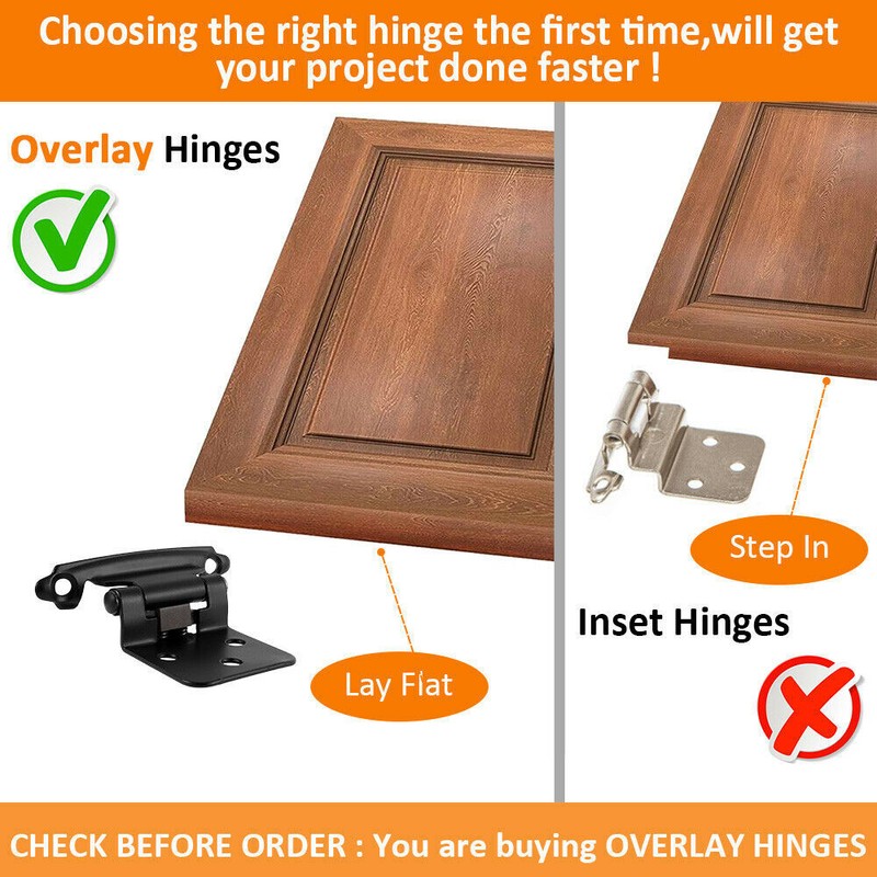 Kitchen Cabinet Hinges Overlay Self Closing Face Mount Cupboard Door Hinge Lot gallery