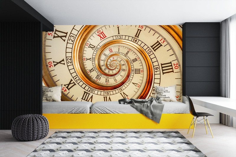 3D Time Clock G1425 Wallpaper Wall Murals Removable Self-adhesive Honey