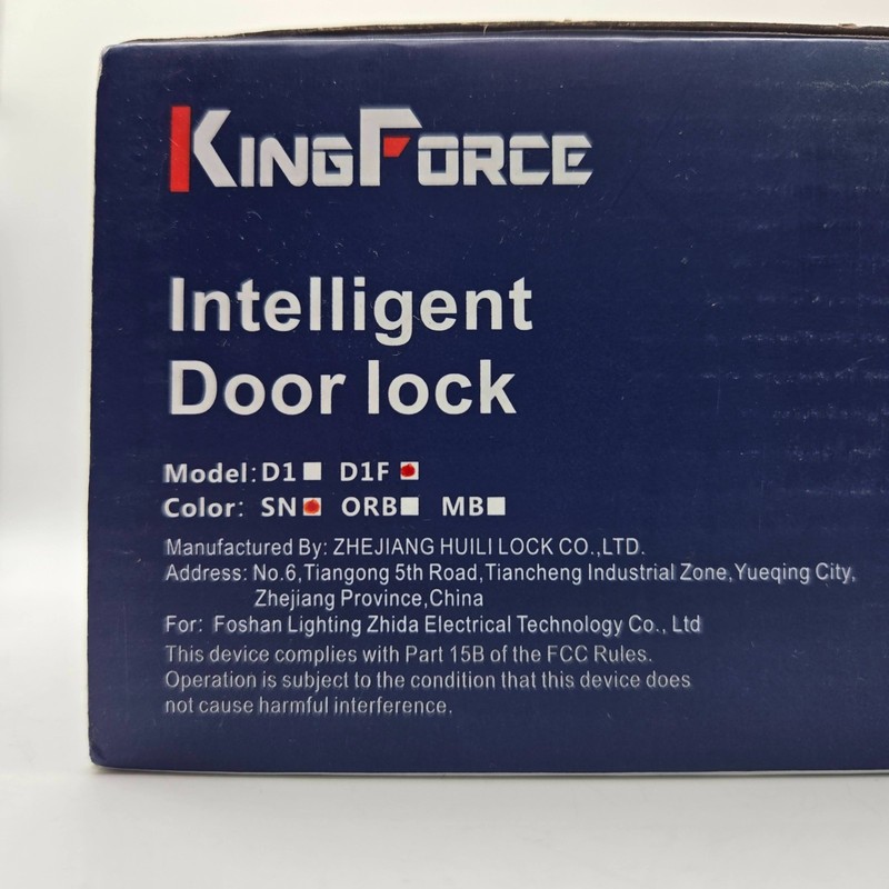 King Force Intelligent Fingerprint Smart Door Lock Model D1F Black NIB gallery