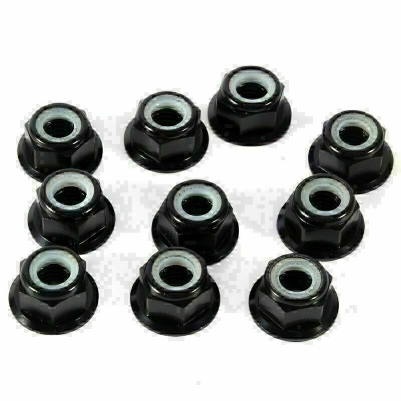 50PC/100PC M4 M5 M6 CCW Aluminium Alloy Flanged Nylon Insert Hex Self Lock Nuts