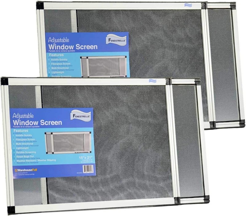 2 Pack Adjustable Expandable Window Screens – Horizontal 15″ H x 21″ – 39″ W