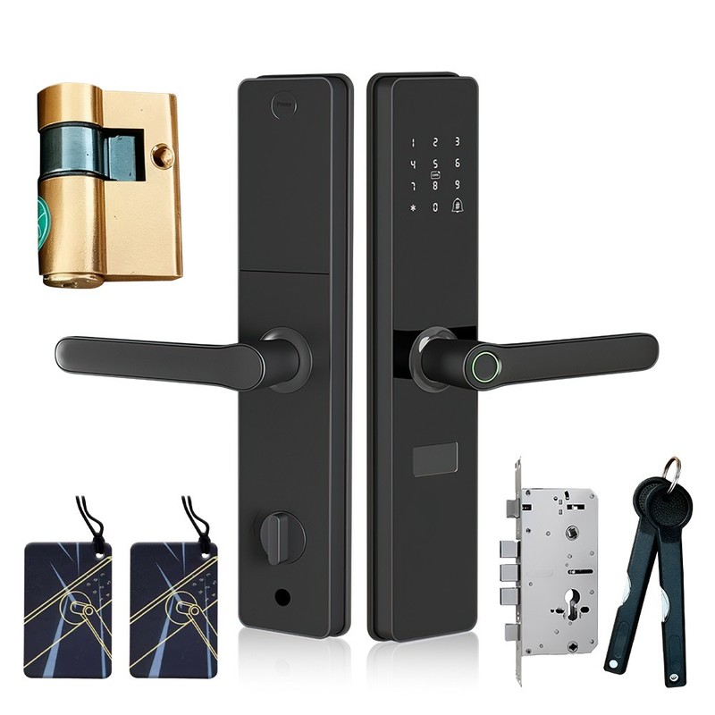 Electronic Smart Door Lock APP Fingerprint Card Password Key Home Security Lock gallery