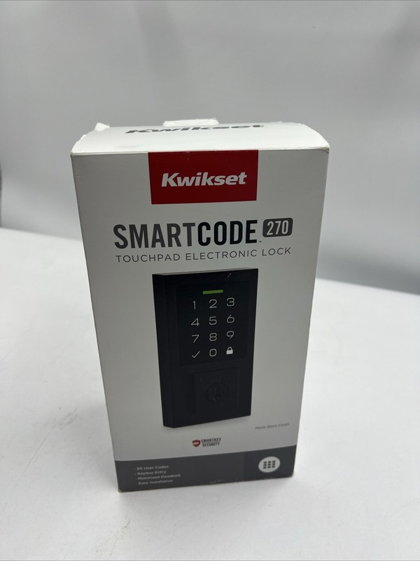 Kwikset SmartCode 270 Electronic Matte Black Touchpad Single Cylinder