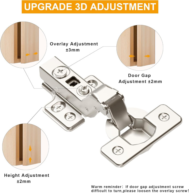 2Pcs Professional Grade Inset Soft Close Cabinet Hinges, Frameless Concealed Eur gallery