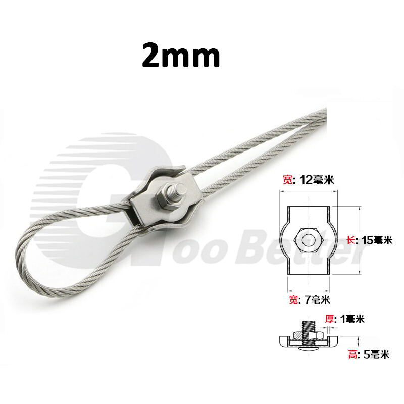 Wire Rope Clamp Simplex Clips 2mm 3mm 4mm 5mm 6mm 8mm 10mm 304 Stainless Steel