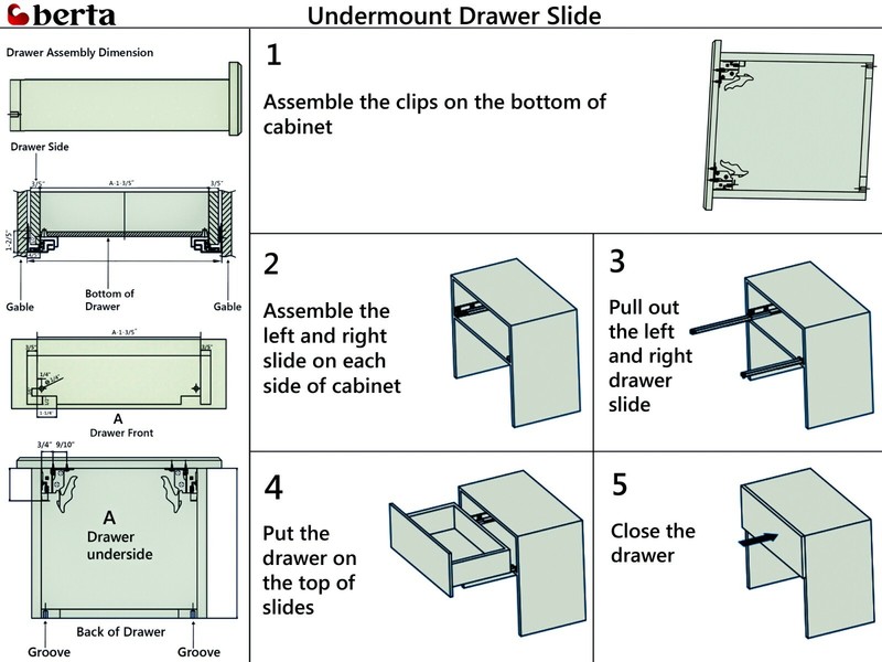 12 Inch Under Mount, Soft Close Drawer Slide 10 Pair gallery