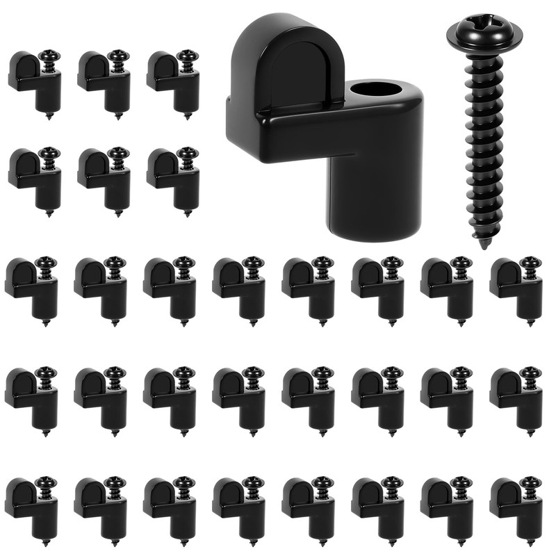 30 PCS 3/8 Inch Window Screen Clip Screws Offset Fastener Clips Black Hardware