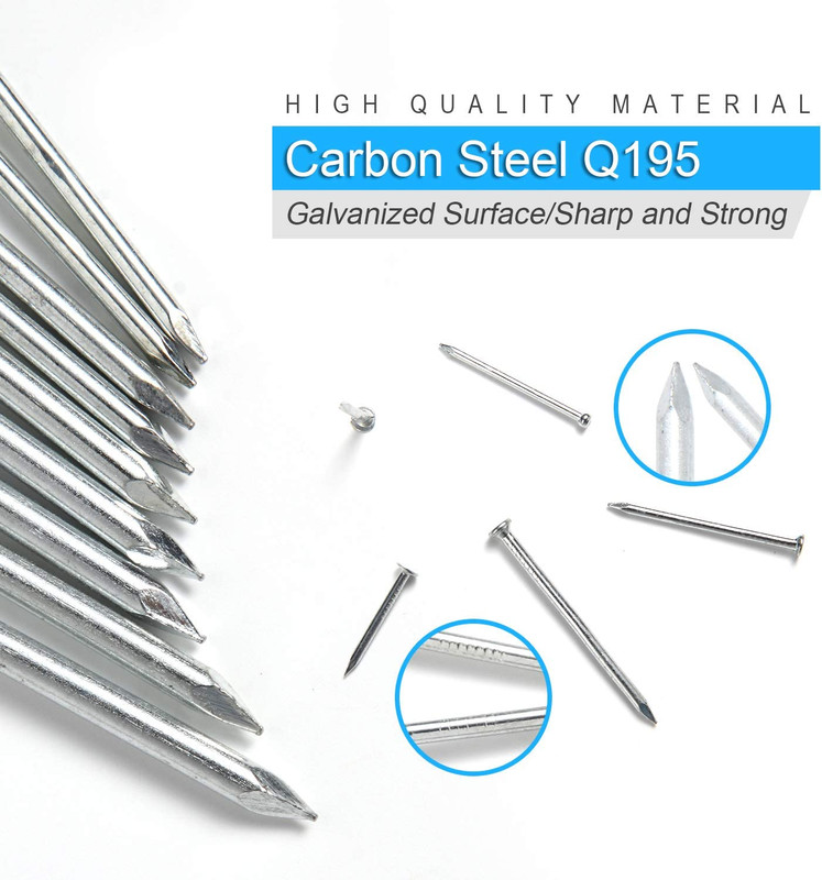 376Pcs Premium Hardware Nails Assortment Kit, Maximum Length 2 Inches Galvanized gallery
