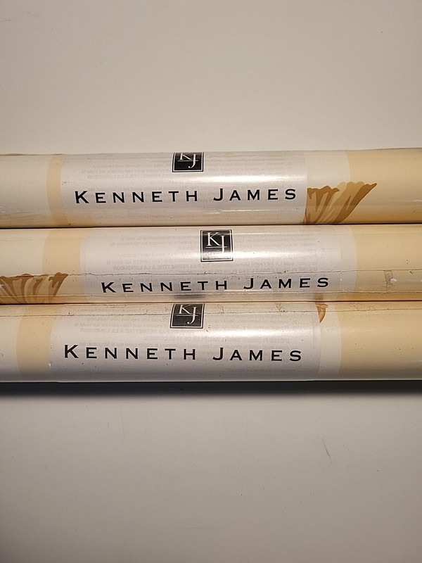 Kenneth James Wallpaper Pattern Run #1 (3 Large Rolls)Yellow And White Stripes gallery