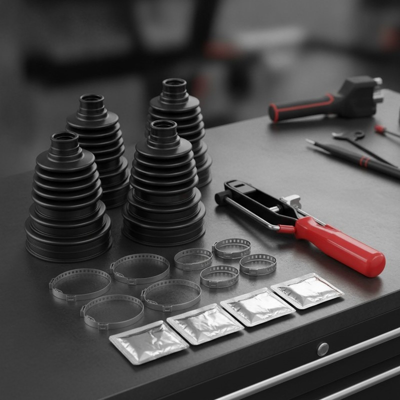 CV Boot Repair Kit, 4PCS, Fits Shaft Size 26mm-34mm, 25mm Height, CV Axle Boot