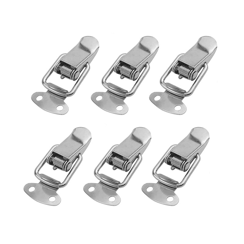 6 PCS Stainless Steel Spring Loaded Buckle Latch Toggle Hasp Lock With Screw