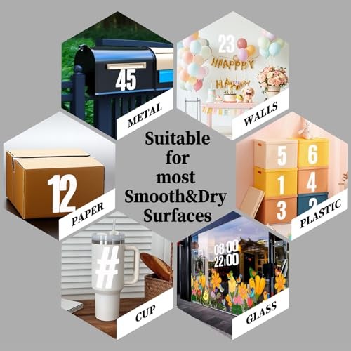 6 Inch Large Number Stickers 0-9 Numbers, 9 Sheets Self Adhesive and White gallery