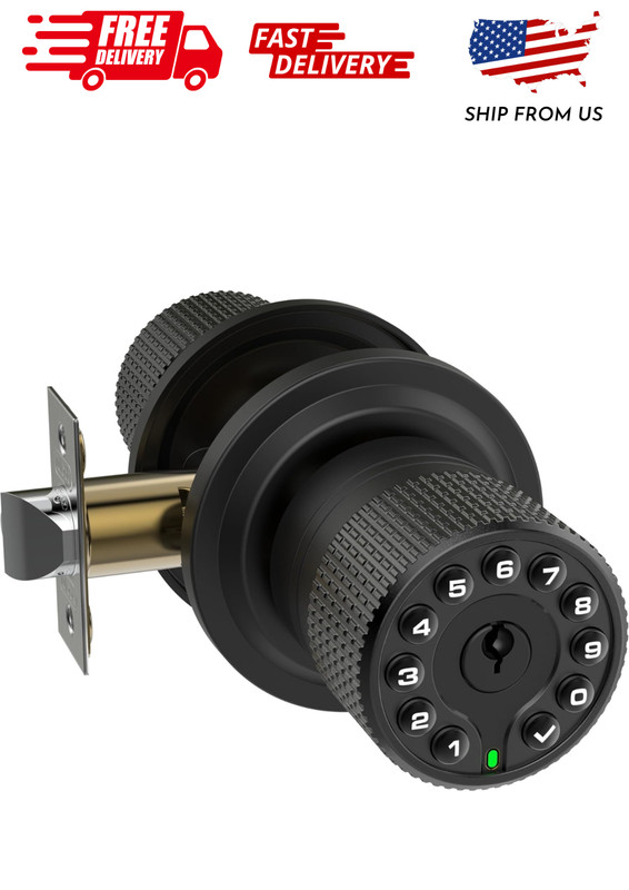 iulock Keypad & Key Smart Door Lock, 50 User Codes, Waterproof, Auto Lock – Matt