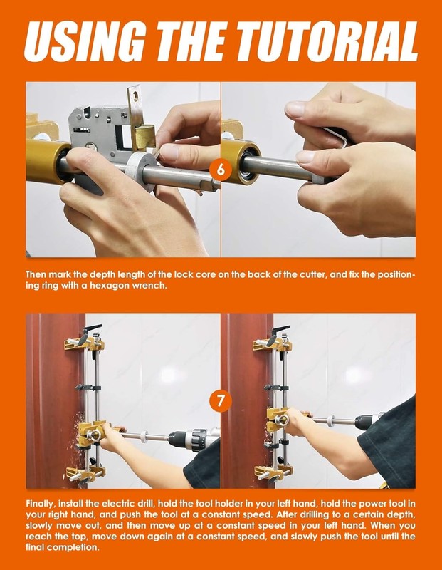 Door Lock Installation Kit with Mortising Machine and 3 Drill Bits for Wood gallery