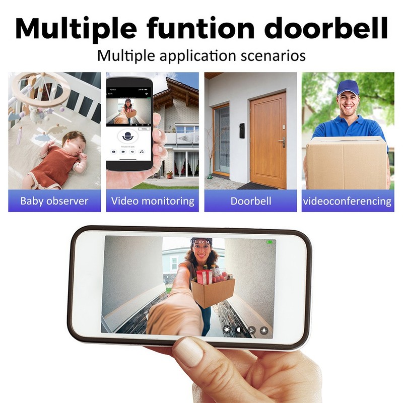 Smart Video doorbell Camera Wireless 2.4G WiFi Cam with Night Vision with Chime gallery