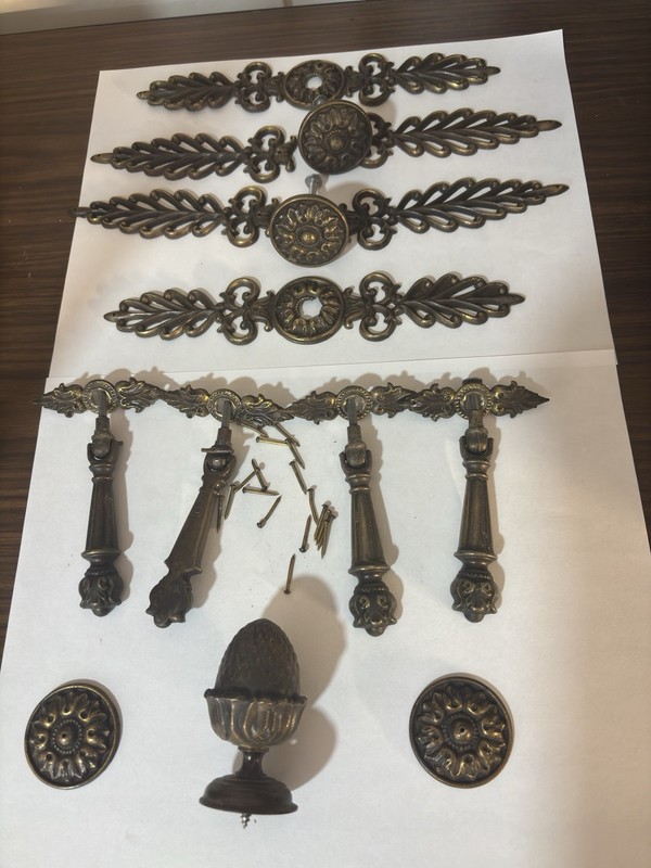 Architectural Salvage Antique China Cabinet Hardware Complete Set c.1905–1920