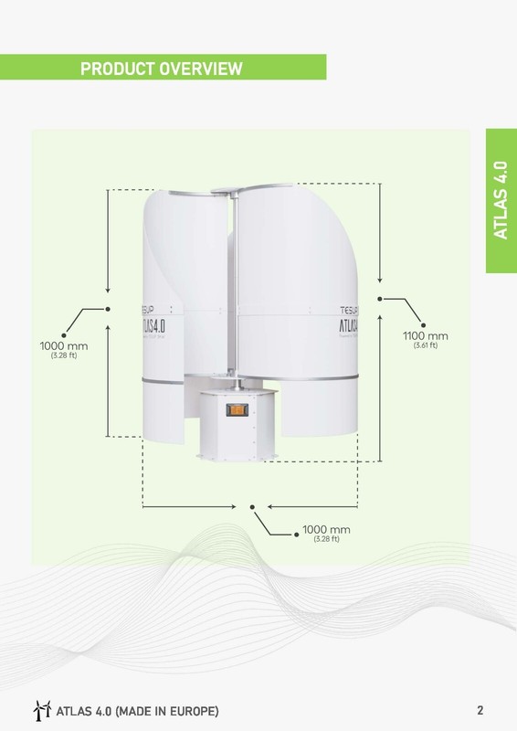 Generatore Eolico Verticale TESUP 4.0 SERIE SPECIALE CON BULLONERIA ACCIAIO INOX