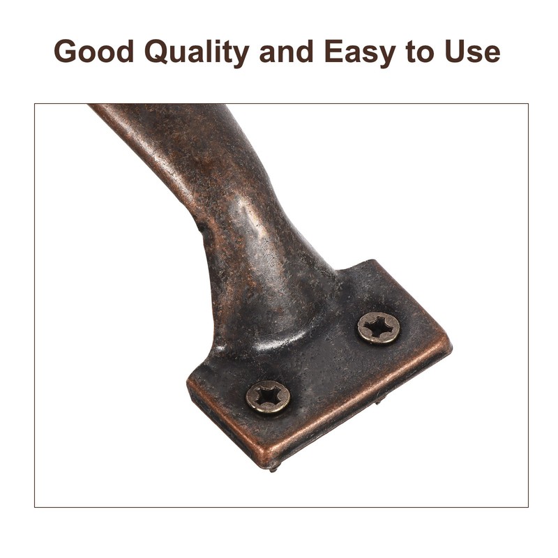 8pcs 5 Inches Gate Handle with Screw for Kitchen Closet Door Red Bronze gallery