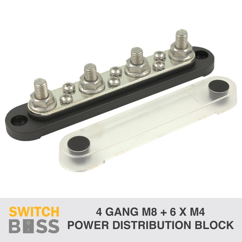 ALL Power Distribution Block BUS BAR Terminal Post Stud Black Red Set M6 M8 M10