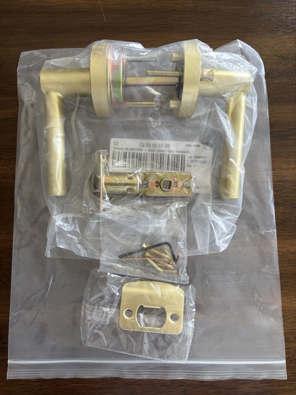 Miseno MLK5012SB 2 Pack Round Rod Passage Door Lockset in Satin Brass NEW
