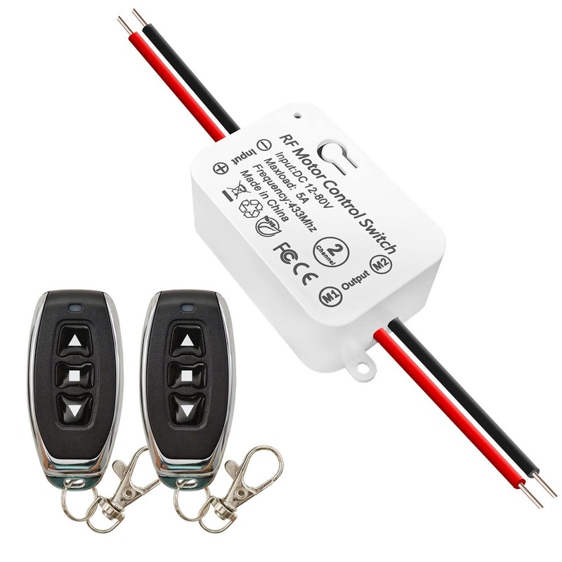 Wireless DC Motor Remote Control Switch, DC 12V-80V 5A Relay Receiver Control…