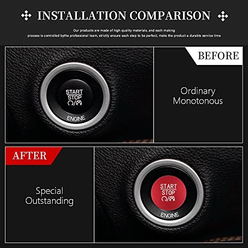 Push Start Button Cover Sticker Fit for Dodge Red gallery