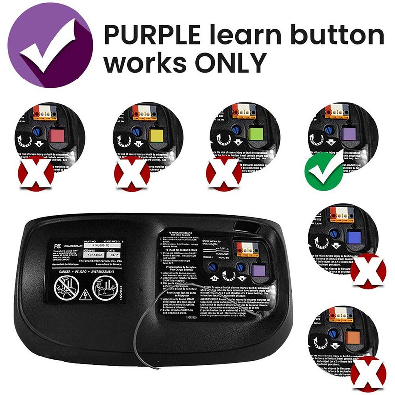 Remote For Chamberlain 371LM LiftMaster Garage Door Opener Purple Learn Button gallery