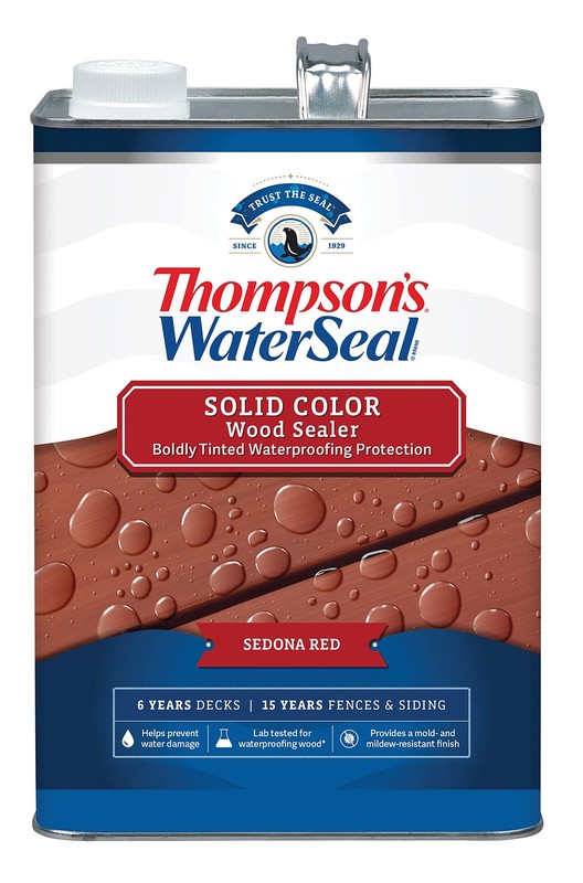 Thompson’s WaterSeal Solid Color Waterproofing Wood Stain and Sealer, Sedona …