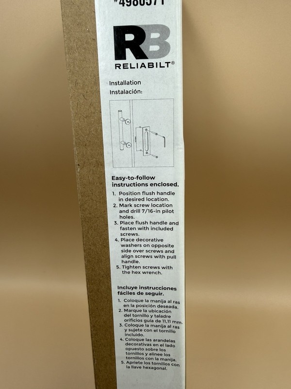 Reliabilt Pull & Flush Barn Door Handleset Soft Gold Finish 11.5" Handle Length gallery