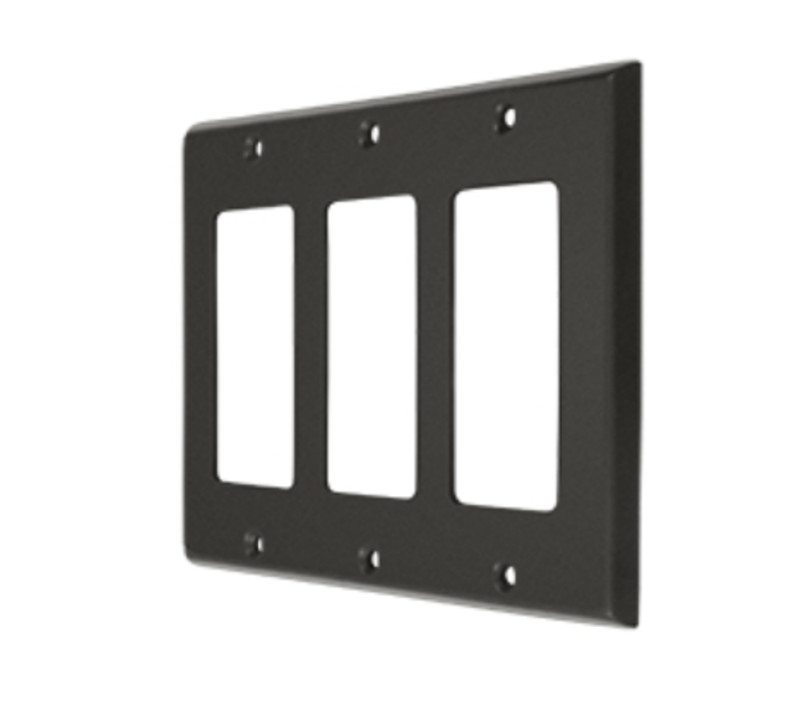Switch Plate Triple Rocker Plate Only Solid Brass 9 Finishes gallery