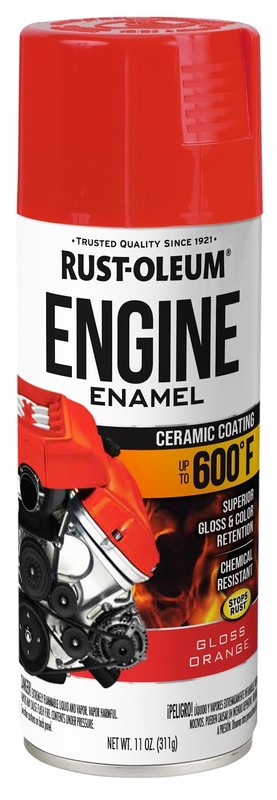 Rust Oleum Engine Enamel Spray Paint Gloss Orange 11 Ounce Automotive Paint