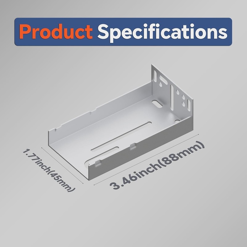 Durable 10 Pairs Rear Mounting Brackets for Cabinets - Galvanized Steel, 45mm gallery