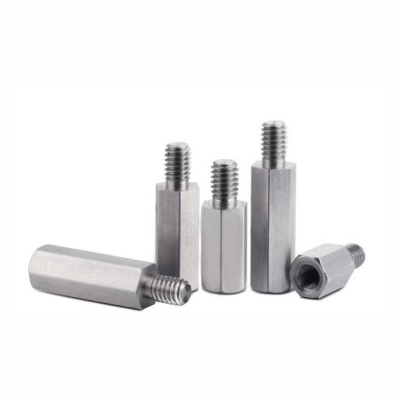 2pcs M8 Single-head thread hex stud Blind hole isolation column SUS Steel