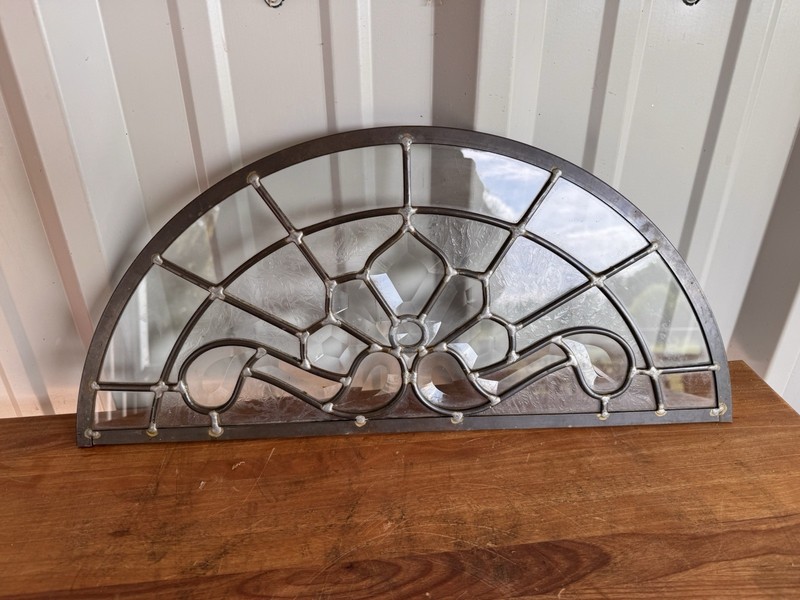 Sunburst Beveled Glass Entry Door Window Insert – Fanlite 21”Wx 9.3/8”T Unique