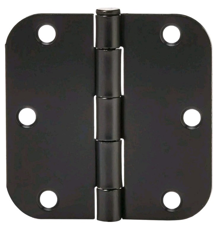 18pk Rounded Interior Door Hinges Matte Black 3.5" x 3.5" - OB gallery